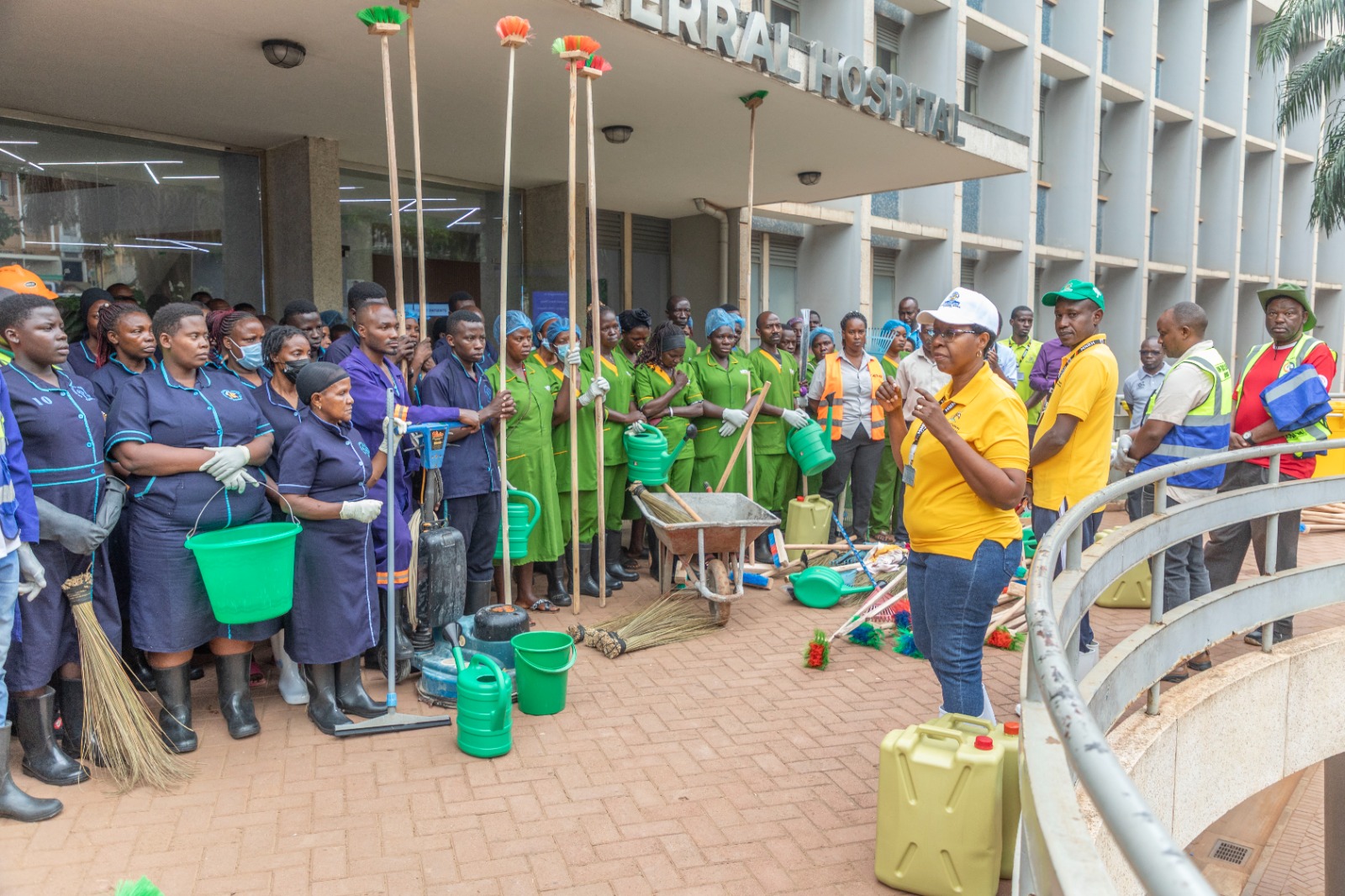 Cleaning team at work